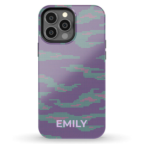 Digital Camo Custom Name Women's iPhone Case
